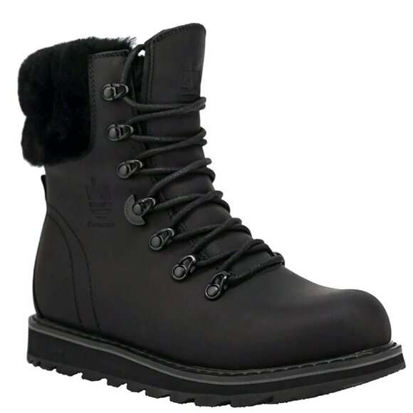 NEW $250 Royal Canadian Cambridge Boots! US 7 Black Waterproof Shearling Lined - Picture 3 of 8